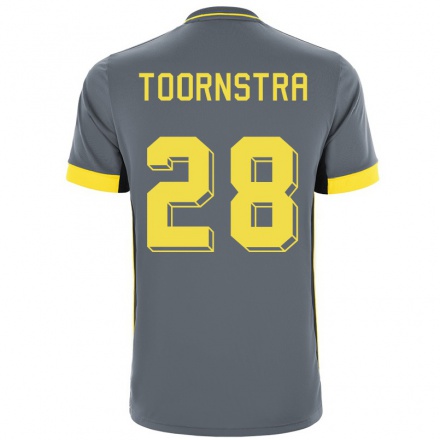Hombre Fútbol Camiseta Jens Toornstra #28 Gris Negro 2ª Equipación 2021/22 La Camisa Chile