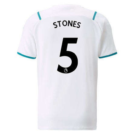Hombre Fútbol Camiseta John Stones #5 Blanco 2ª Equipación 2021/22 La Camisa Chile