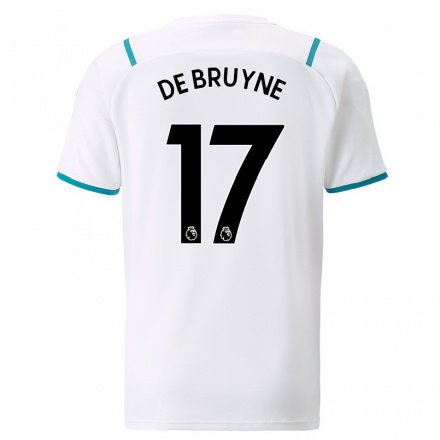 Hombre Fútbol Camiseta Kevin De Bruyne #17 Blanco 2ª Equipación 2021/22 La Camisa Chile