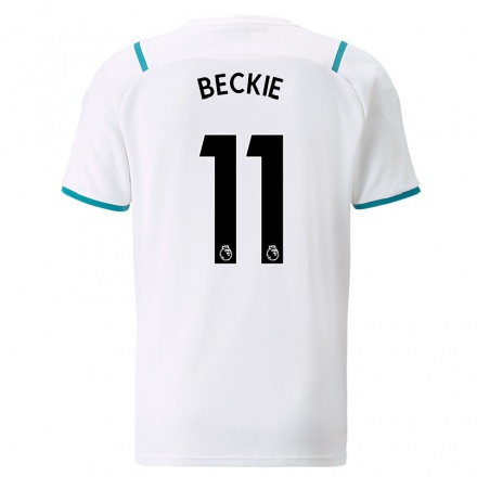 Hombre Fútbol Camiseta Janine Beckie #11 Blanco 2ª Equipación 2021/22 La Camisa Chile