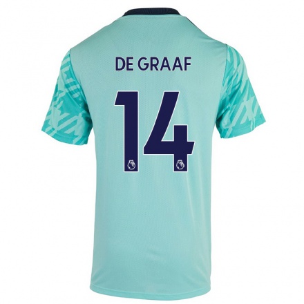 Hombre Fútbol Camiseta Esmee de Graaf #14 Verde Claro 2ª Equipación 2021/22 La Camisa Chile