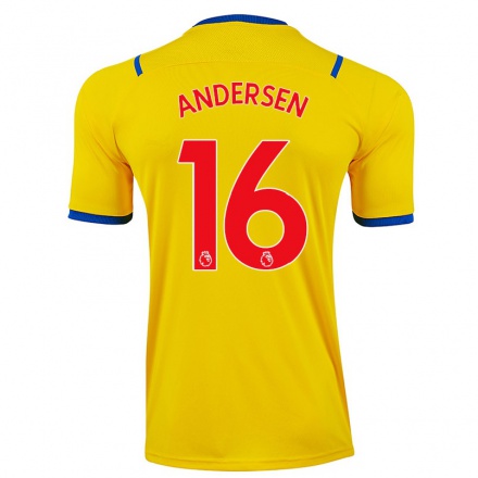 Hombre Fútbol Camiseta Joachim Andersen #16 Amarillo 2ª Equipación 2021/22 La Camisa Chile