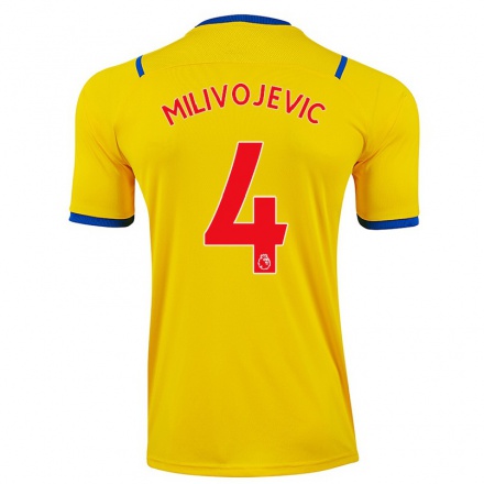 Hombre Fútbol Camiseta Luka Milivojevic #4 Amarillo 2ª Equipación 2021/22 La Camisa Chile
