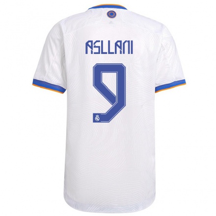 Hombre Fútbol Camiseta Kosovare Asllani #9 Blanco 1ª Equipación 2021/22 La Camisa Chile