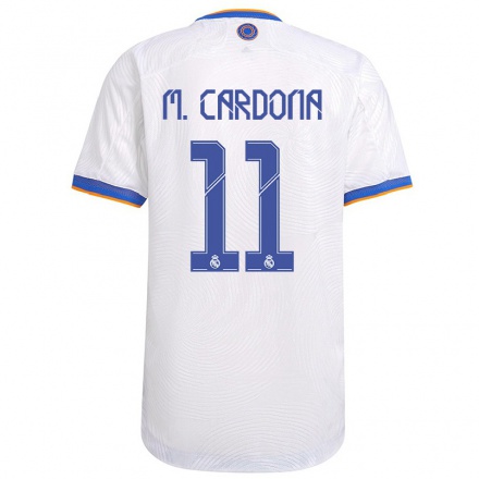 Hombre Fútbol Camiseta Marta Cardona #11 Blanco 1ª Equipación 2021/22 La Camisa Chile