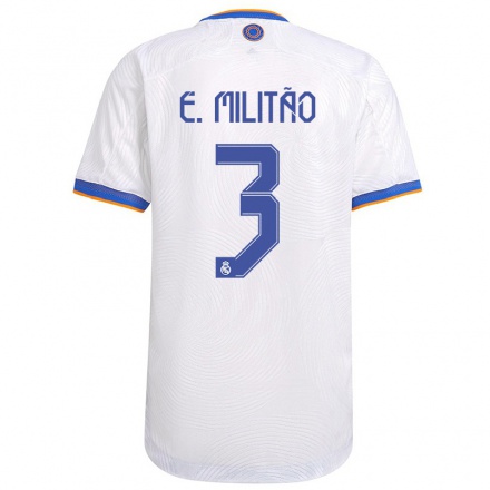 Hombre Fútbol Camiseta Eder Militao #3 Blanco 1ª Equipación 2021/22 La Camisa Chile