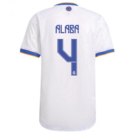 Hombre Fútbol Camiseta David Alaba #4 Blanco 1ª Equipación 2021/22 La Camisa Chile