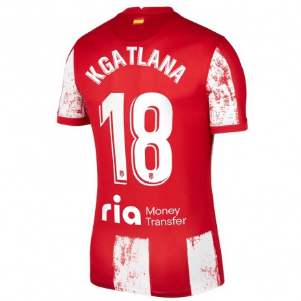 Hombre Fútbol Camiseta Thembi Kgatlana #18 Rojo Blanco 1ª Equipación 2021/22 La Camisa Chile