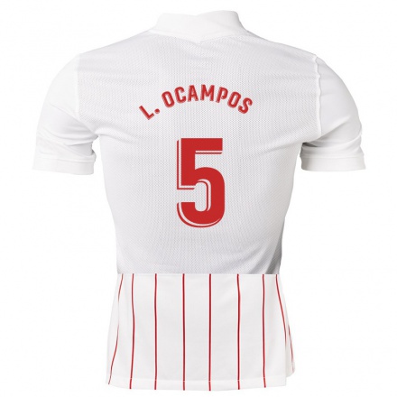 Hombre Fútbol Camiseta Lucas Ocampos #5 Blanco 1ª Equipación 2021/22 La Camisa Chile