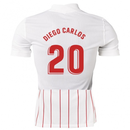 Hombre Fútbol Camiseta Diego Carlos #20 Blanco 1ª Equipación 2021/22 La Camisa Chile