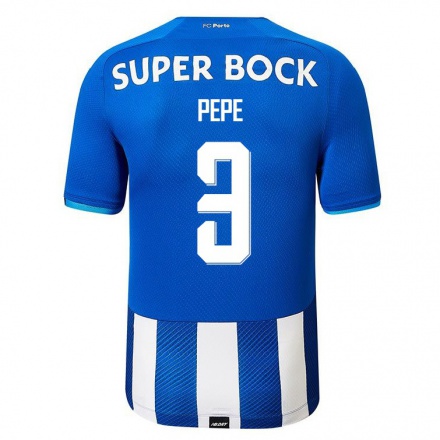 Hombre Fútbol Camiseta Pepe #3 Azul Real 1ª Equipación 2021/22 La Camisa Chile