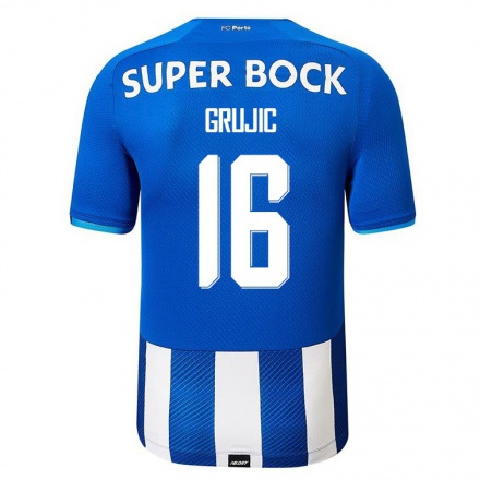 Hombre Fútbol Camiseta Marko Grujic #16 Azul Real 1ª Equipación 2021/22 La Camisa Chile