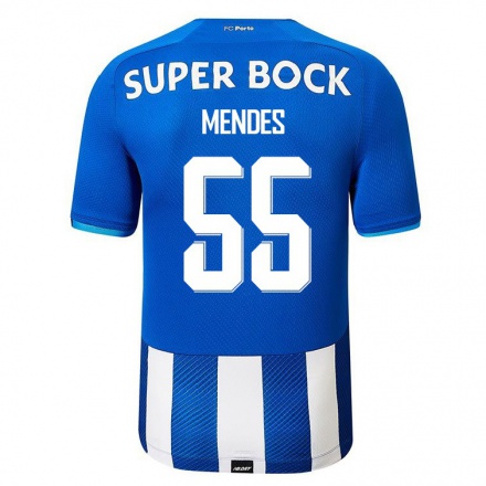 Hombre Fútbol Camiseta Joao Mendes #55 Azul Real 1ª Equipación 2021/22 La Camisa Chile