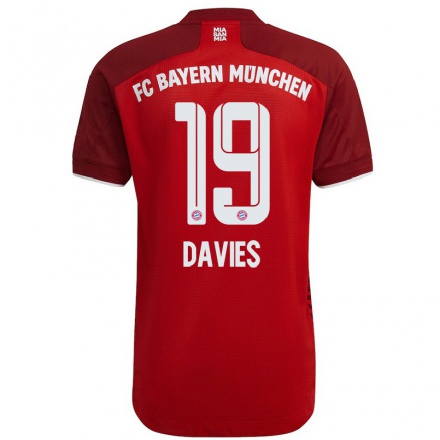 Hombre Fútbol Camiseta Alphonso Davies #19 Rojo Oscuro 1ª Equipación 2021/22 La Camisa Chile