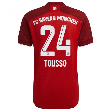 Hombre Fútbol Camiseta Corentin Tolisso #24 Rojo Oscuro 1ª Equipación 2021/22 La Camisa Chile