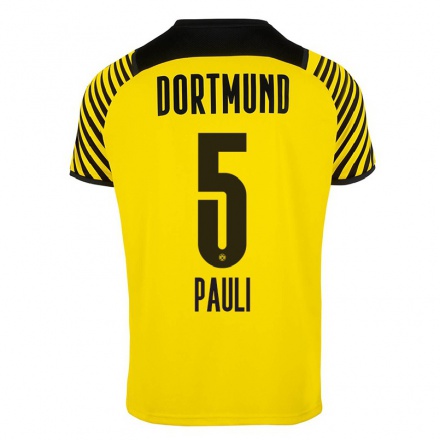 Hombre Fútbol Camiseta Julian Pauli #5 Amarillo 1ª Equipación 2021/22 La Camisa Chile