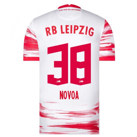 Hombre Fútbol Camiseta Hugo Novoa #38 Rojo Blanco 1ª Equipación 2021/22 La Camisa Chile