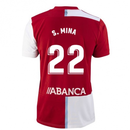 Hombre Fútbol Camiseta Santi Mina #22 Rojo Blanco 2ª Equipación 2021/22 La Camisa Chile