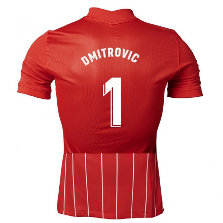 Hombre Fútbol Camiseta Marko Dmitrovic #1 Rojo Oscuro 2ª Equipación 2021/22 La Camisa Chile