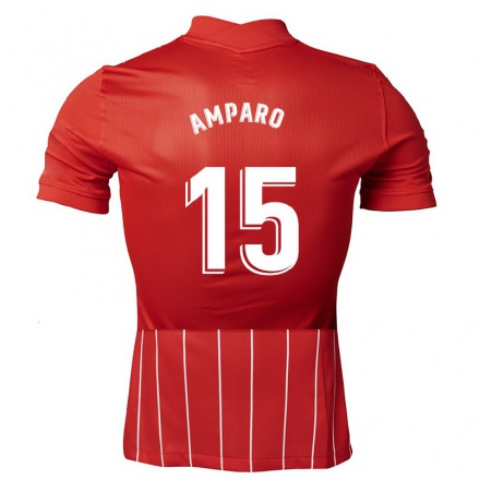 Hombre Fútbol Camiseta Amparo #15 Rojo Oscuro 2ª Equipación 2021/22 La Camisa Chile