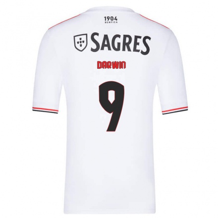 Hombre Fútbol Camiseta Darwin Nunez #9 Blanco 2ª Equipación 2021/22 La Camisa Chile