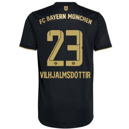 Hombre Fútbol Camiseta Karolina Lea Vilhjalmsdottir #23 Negro 2ª Equipación 2021/22 La Camisa Chile