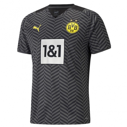 Hombre Fútbol Camiseta Ansgar Knauff #36 Gris Negro 2ª Equipación 2021/22 La Camisa Chile