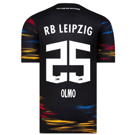 Hombre Fútbol Camiseta Dani Olmo #25 Negro Amarillo 2ª Equipación 2021/22 La Camisa Chile