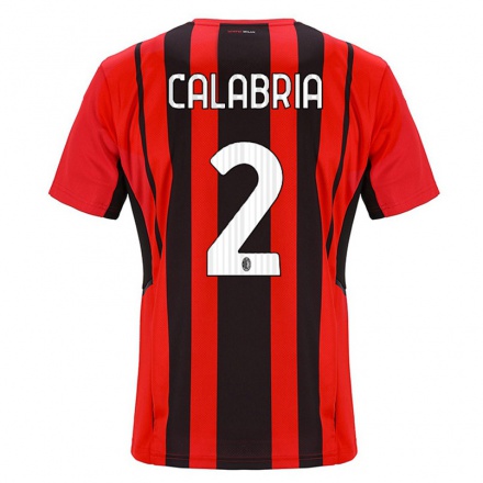 Hombre Fútbol Camiseta Davide Calabria #2 Negro Rojo 1ª Equipación 2021/22 La Camisa Chile