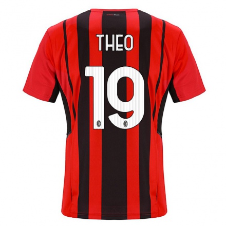 Hombre Fútbol Camiseta Theo Hernandez #19 Negro Rojo 1ª Equipación 2021/22 La Camisa Chile
