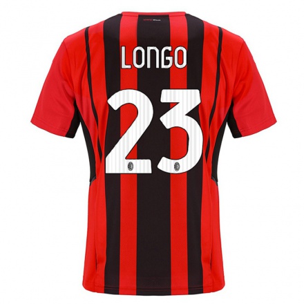 Hombre Fútbol Camiseta Miriam Longo #23 Negro Rojo 1ª Equipación 2021/22 La Camisa Chile