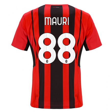 Hombre Fútbol Camiseta Claudia Mauri #88 Negro Rojo 1ª Equipación 2021/22 La Camisa Chile