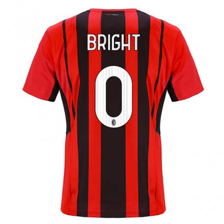 Hombre Fútbol Camiseta Kevin Bright #0 Negro Rojo 1ª Equipación 2021/22 La Camisa Chile