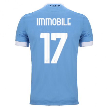 Hombre Fútbol Camiseta Ciro Immobile #17 Azul 1ª Equipación 2021/22 La Camisa Chile