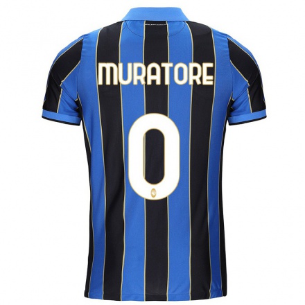 Hombre Fútbol Camiseta Simone Muratore #0 Azul Negro 1ª Equipación 2021/22 La Camisa Chile