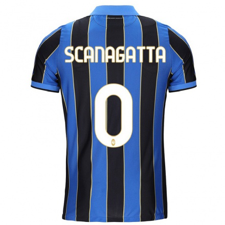 Hombre Fútbol Camiseta Edoardo Scanagatta #0 Azul Negro 1ª Equipación 2021/22 La Camisa Chile