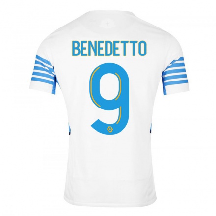 Hombre Fútbol Camiseta Dario Benedetto #9 Blanco 1ª Equipación 2021/22 La Camisa Chile