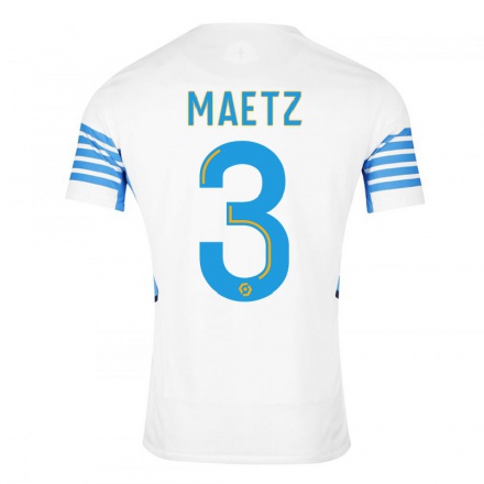 Hombre Fútbol Camiseta Agathe Maetz #3 Blanco 1ª Equipación 2021/22 La Camisa Chile