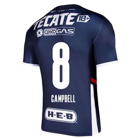 Hombre Fútbol Camiseta Joel Campbell #8 Azul Marino 1ª Equipación 2021/22 La Camisa Chile