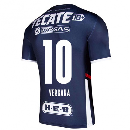 Hombre Fútbol Camiseta Duvan Vergara #10 Azul Marino 1ª Equipación 2021/22 La Camisa Chile