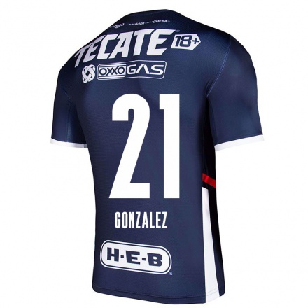 Hombre Fútbol Camiseta Arturo Gonzalez #21 Azul Marino 1ª Equipación 2021/22 La Camisa Chile
