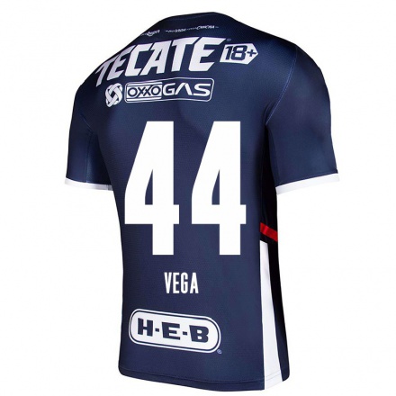 Hombre Fútbol Camiseta Juan Vega #44 Azul Marino 1ª Equipación 2021/22 La Camisa Chile