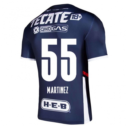Hombre Fútbol Camiseta Jaziel Martinez #55 Azul Marino 1ª Equipación 2021/22 La Camisa Chile