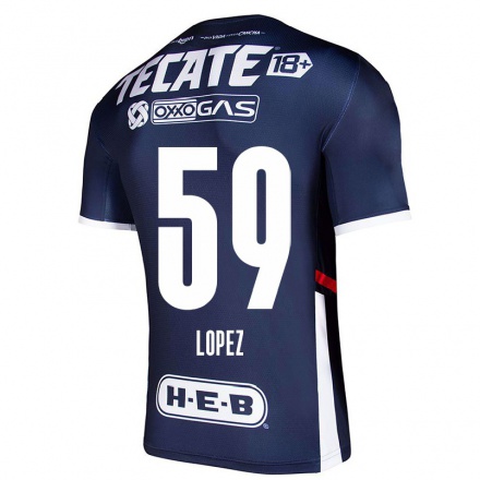 Hombre Fútbol Camiseta Victor Lopez #59 Azul Marino 1ª Equipación 2021/22 La Camisa Chile