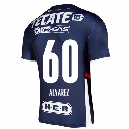 Hombre Fútbol Camiseta Juan Alvarez #60 Azul Marino 1ª Equipación 2021/22 La Camisa Chile