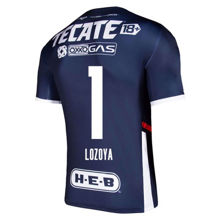 Hombre Fútbol Camiseta Claudia Lozoya #1 Azul Marino 1ª Equipación 2021/22 La Camisa Chile