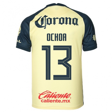 Hombre Fútbol Camiseta Guillermo Ochoa #13 Amarillo 1ª Equipación 2021/22 La Camisa Chile