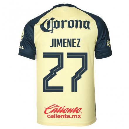 Hombre Fútbol Camiseta Oscar Jimenez #27 Amarillo 1ª Equipación 2021/22 La Camisa Chile