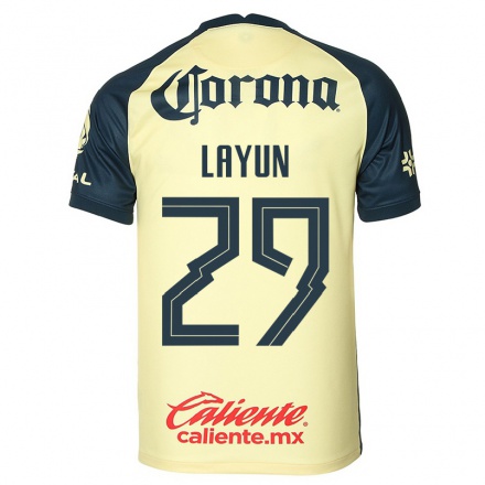 Hombre Fútbol Camiseta Miguel Layun #29 Amarillo 1ª Equipación 2021/22 La Camisa Chile