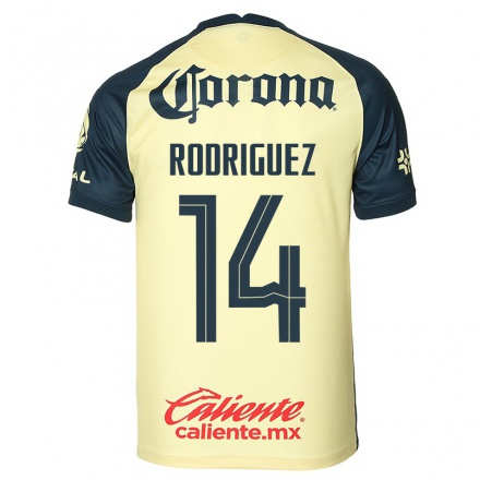 Hombre Fútbol Camiseta Monica Rodriguez #14 Amarillo 1ª Equipación 2021/22 La Camisa Chile
